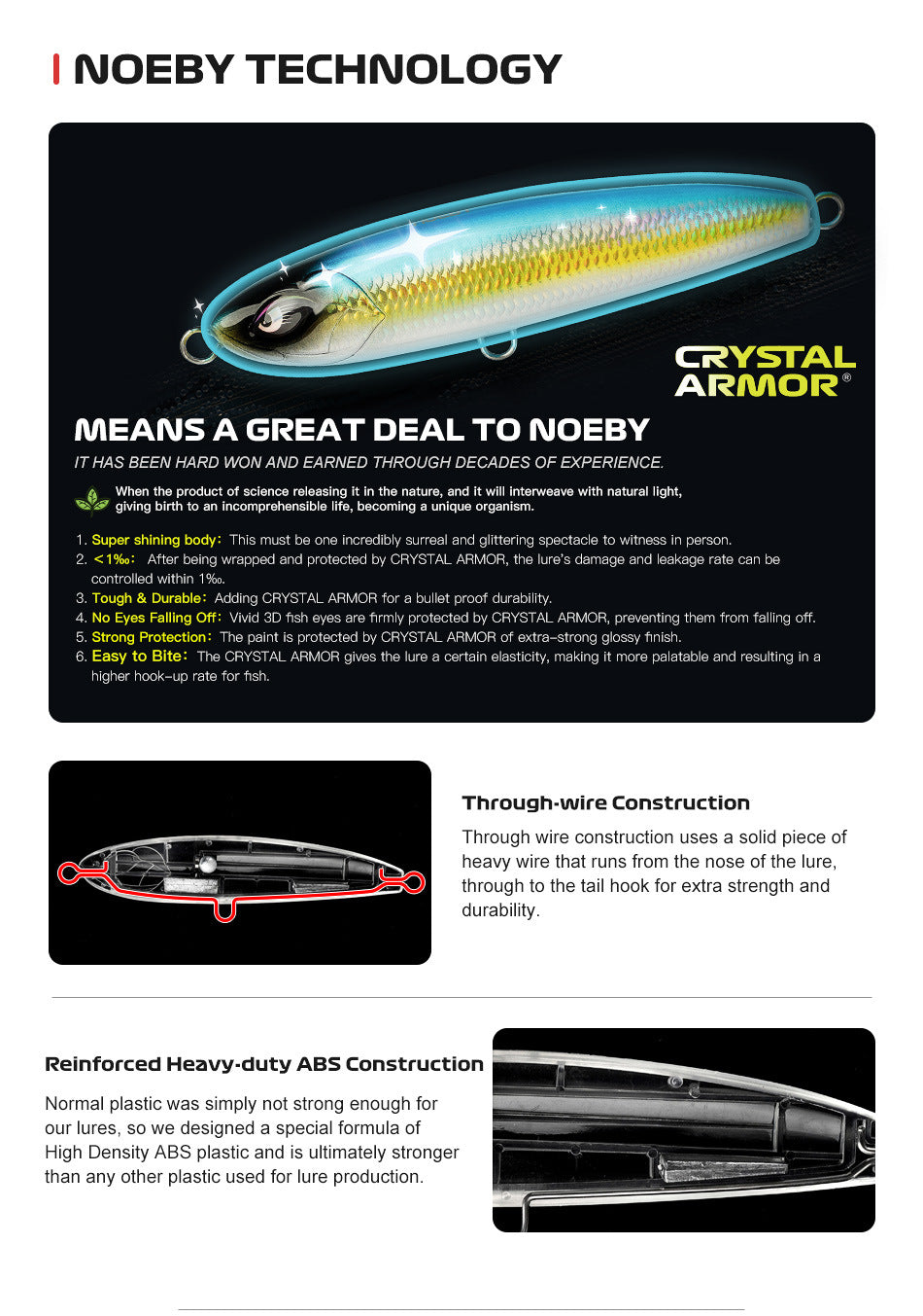 NOEBY Saltwater Pencil Bait/Stickbait/Minnow/Topwater/Popper Lure 165mm/105g Sinking