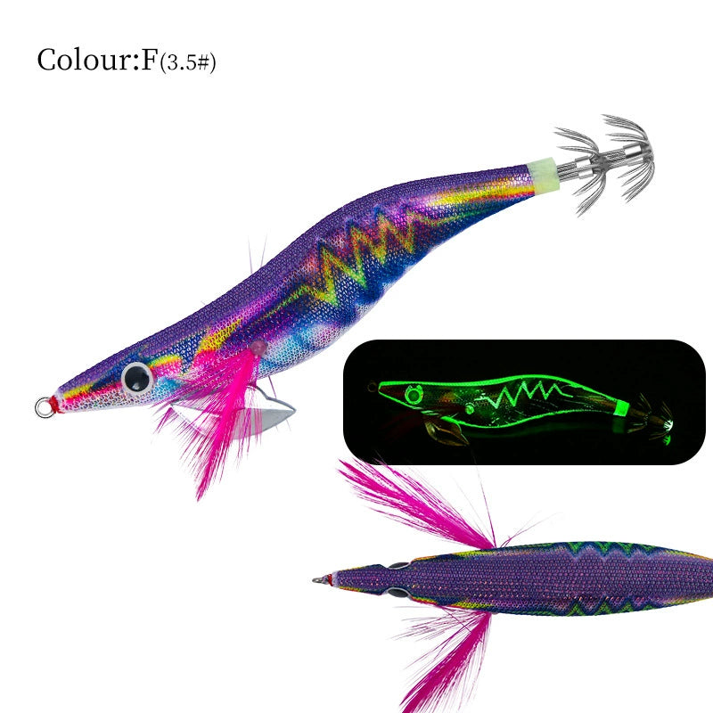 New Squid Hook #2.0/10g #3.0/15g #3.5/19g Rapid inkiSng Artificial Luminous Squid Jigging Bait Wood Shrimp Hooks for Saltwater Tackle Fishing Lure