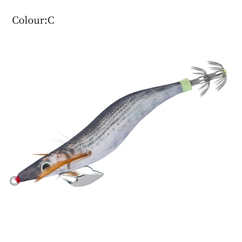 New Squid Hook #2.0/10g #3.0/15g #3.5/19g Rapid inkiSng Artificial Luminous Squid Jigging Bait Wood Shrimp Hooks for Saltwater Tackle Fishing Lure