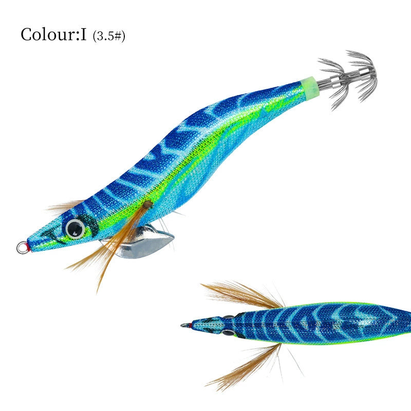 New Squid Hook #2.0/10g #3.0/15g #3.5/19g Rapid inkiSng Artificial Luminous Squid Jigging Bait Wood Shrimp Hooks for Saltwater Tackle Fishing Lure