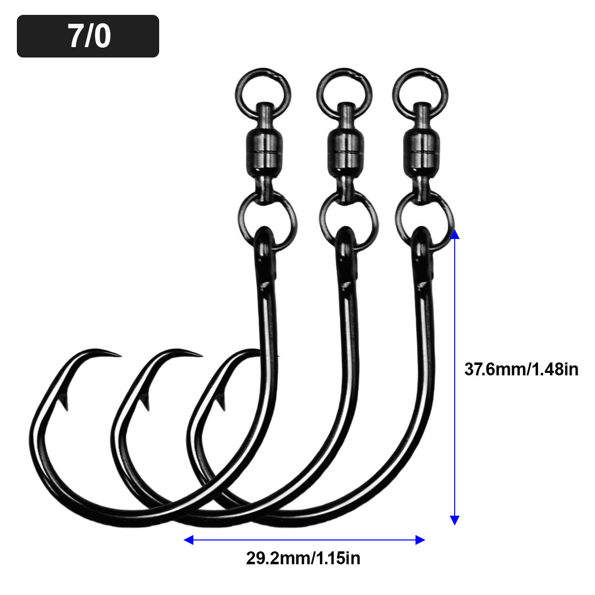 Swivel assist hook 6/0 7/0 8/0 9/0 10/0