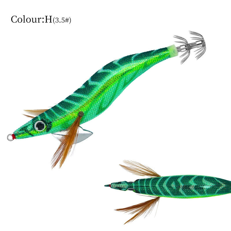 New Squid Hook #2.0/10g #3.0/15g #3.5/19g Rapid inkiSng Artificial Luminous Squid Jigging Bait Wood Shrimp Hooks for Saltwater Tackle Fishing Lure