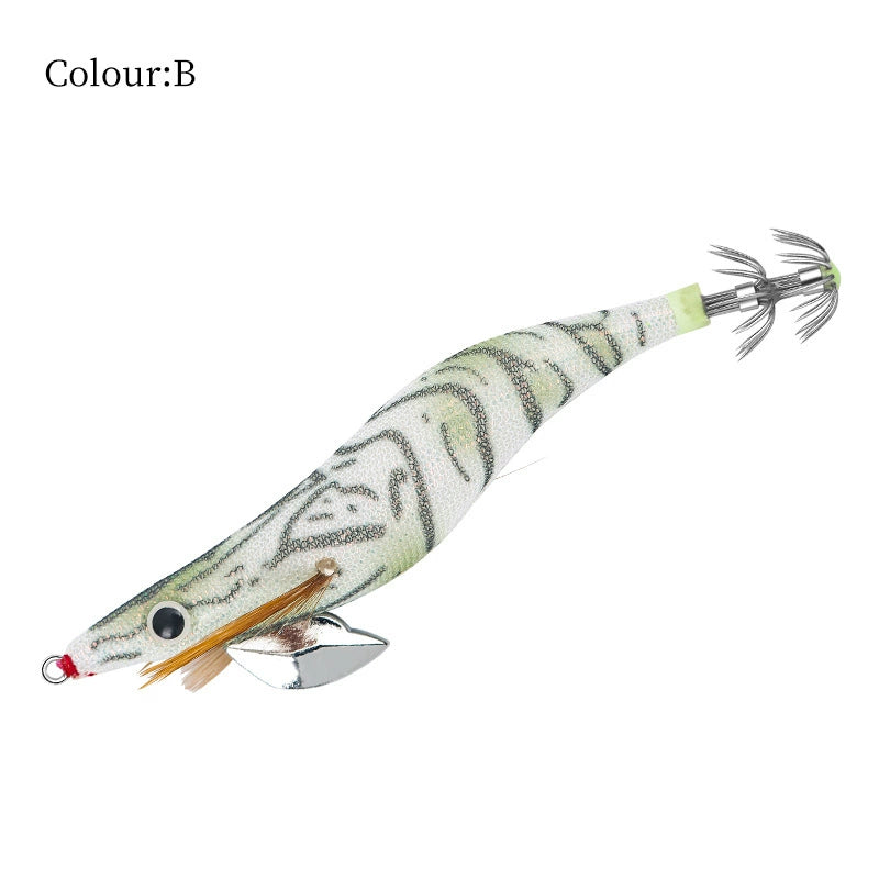 New Squid Hook #2.0/10g #3.0/15g #3.5/19g Rapid inkiSng Artificial Luminous Squid Jigging Bait Wood Shrimp Hooks for Saltwater Tackle Fishing Lure