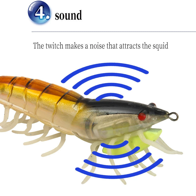 New Squid Hook #3.5/24g Rapid inkiSng Artificial Luminous Squid Jigging Bait Wood Shrimp Hooks for Saltwater Tackle Fishing Lure