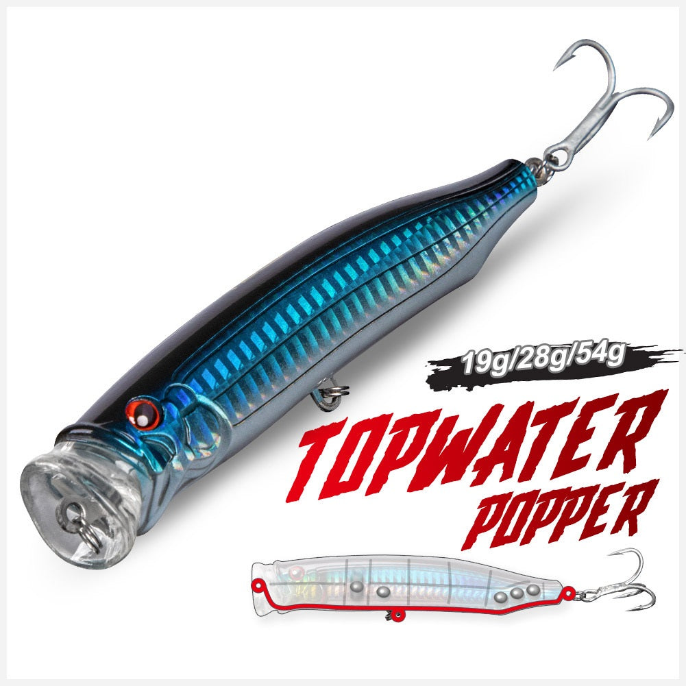 Saltwater plastic popper bait #10-  100mm/19g