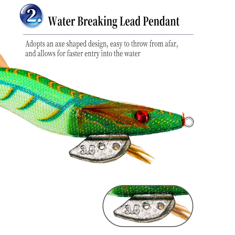 New Squid Hook #3.0/14g Rapid inkiSng Artificial Luminous Squid Jigging Bait Wood Shrimp Hooks for Saltwater Tackle Fishing Lure