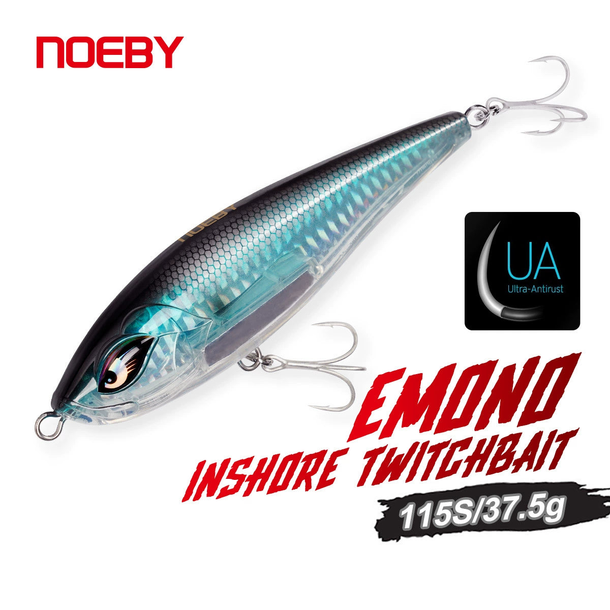 NOEBY Saltwater Pencil Bait/Stickbait/Minnow/Topwater Lure 115mm/38g