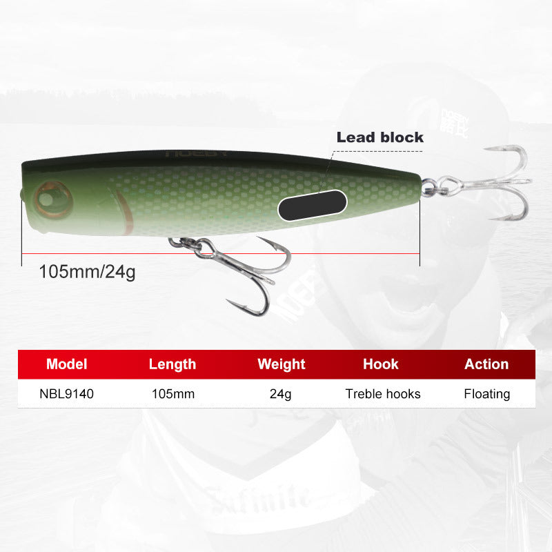 Saltwater plastic popper bait #5-105mm/24g