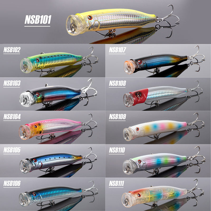 Saltwater plastic popper bait #10-  100mm/19g