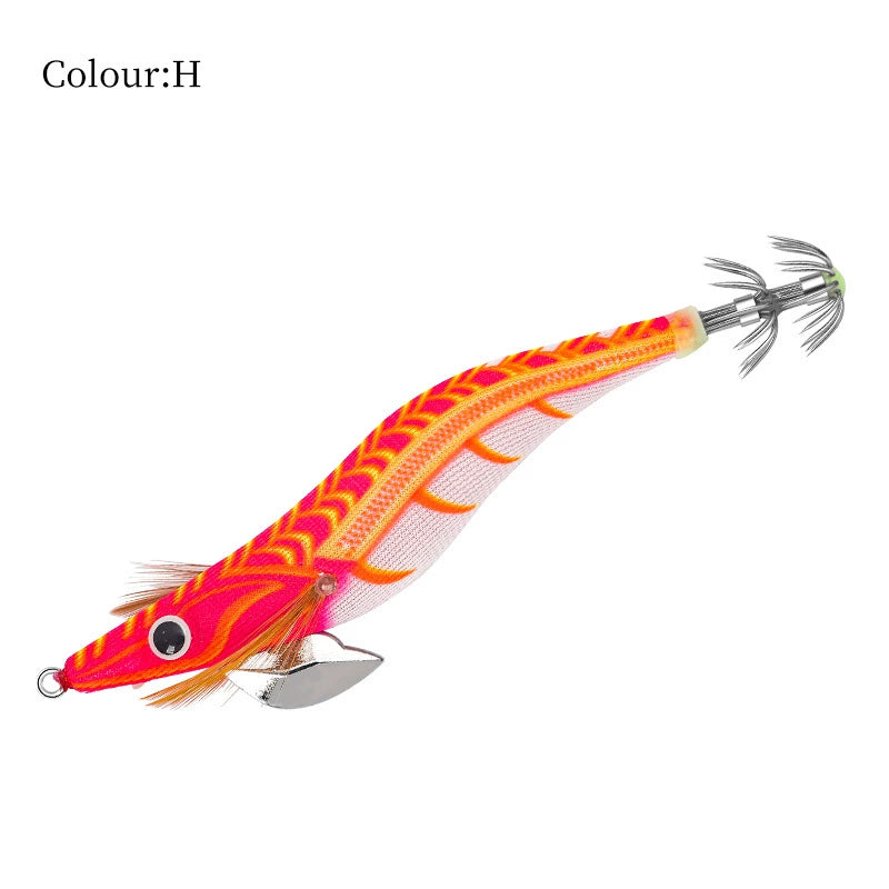 New Squid Hook #2.0/10g #3.0/15g #3.5/19g Rapid inkiSng Artificial Luminous Squid Jigging Bait Wood Shrimp Hooks for Saltwater Tackle Fishing Lure
