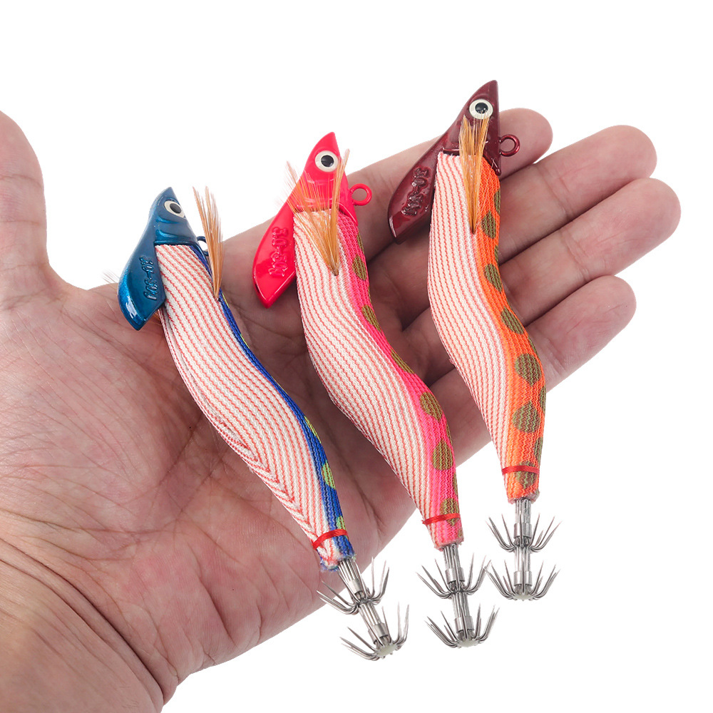 New Squid Hook #3.0/30g Rapid inkiSng Artificial Luminous Squid Jigging Bait Wood Shrimp Hooks for Saltwater Tackle Fishing Lure