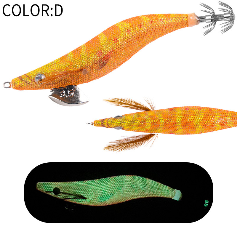 New Squid Hook #2.5/10g #3.0/15g #3.5/20g Rapid inkiSng Artificial Luminous Squid Jigging Bait Wood Shrimp Hooks for Saltwater Tackle Fishing Lure
